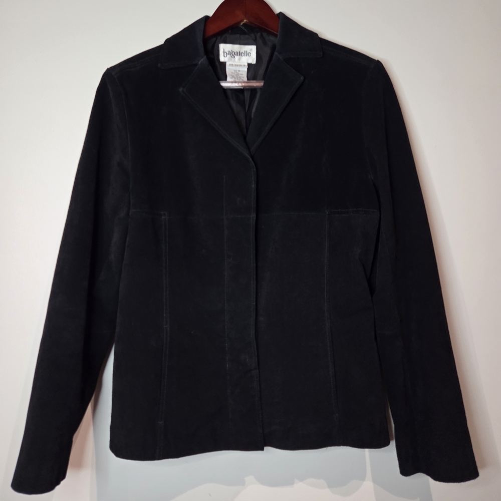Bagatelle Vintage Women's Black Leather Suede Blazer